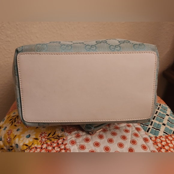 Gucci vintage mini GG canvas Bucket bag, baby blue with matching wallet - Picture 2 of 16